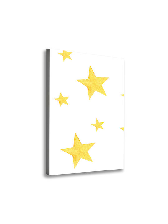 Canvas Wall Art Interior Decoration Yellow Stars 70x100 Cm