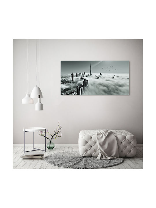 Gemälde Leinwand Wanddekoration Nebel Über Dubai 120x60 cm