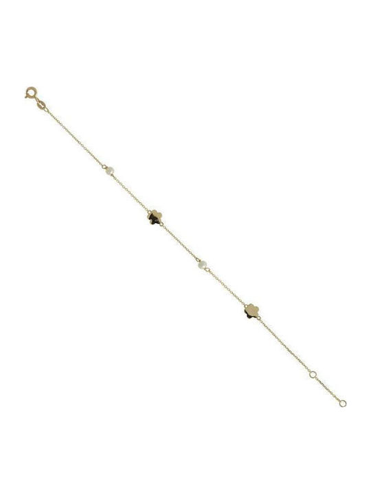 Papadopoulos Gold Women's Gold Bracelet with Pearls K14.21057