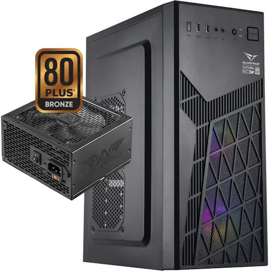 Futura Millenia ECO M600 PRO Gaming Midi Tower Computer Case with RGB Lighting Black