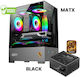 Armaggeddon Aquaron NEMO Gaming Micro Tower Κουτί Υπολογιστή με Πλαϊνό Παράθυρο και RGB Φωτισμό Μαύρο
