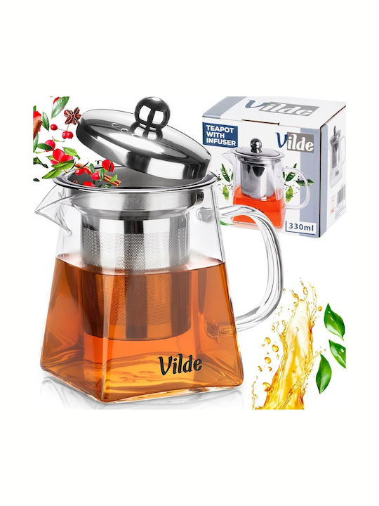Orion Ceainic cu Cană și Filtru Sticlă Transparent 330ml