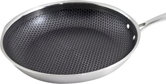 Cheffinger Wok 32cm Cu Strat Tip Fagure Mâner Lung Argintiu