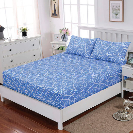 Casa Colori Sheet Semi Double with Elastic 120x200+30cm. Imperial Imperial Blue