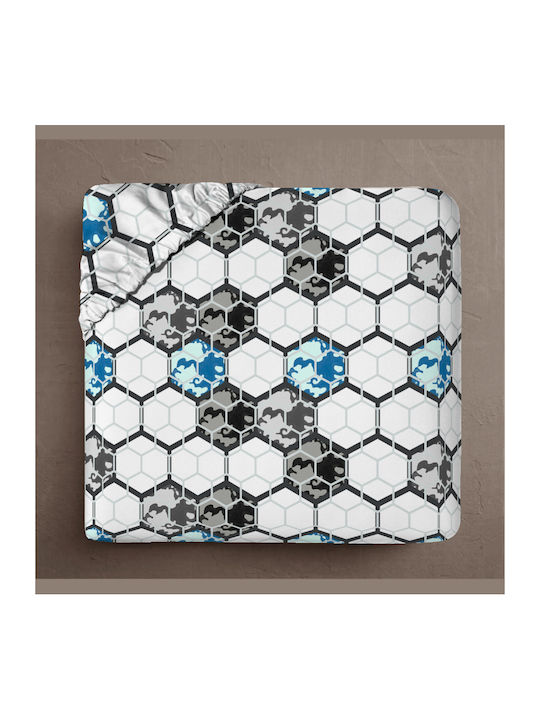 Isadore Lorraine New Limited Edition Semi Double Bed Sheet With Rubber Hugger 120x200+30cm Beehive Blue Set Of 3
