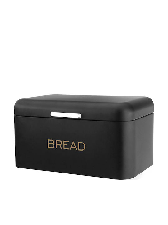 Cheffinger Bread Box Aluminum Handle 34x20x18cm Large Capacity Black