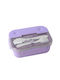 Cheffinger 700ml 3-compartment Food Container Spoon Fork Purple