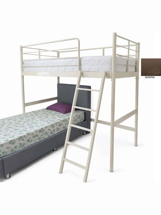 Pat Loft Paturi Pentru Copii Cușetă Single Maro...