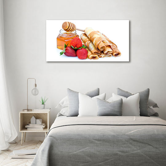 Панел За Стена Платнен Висококачествен Печат Вкусни Палачинки 140x70 См