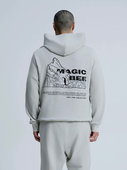 Magic Bee Φούτερ με Κουκούλα Ice Grey