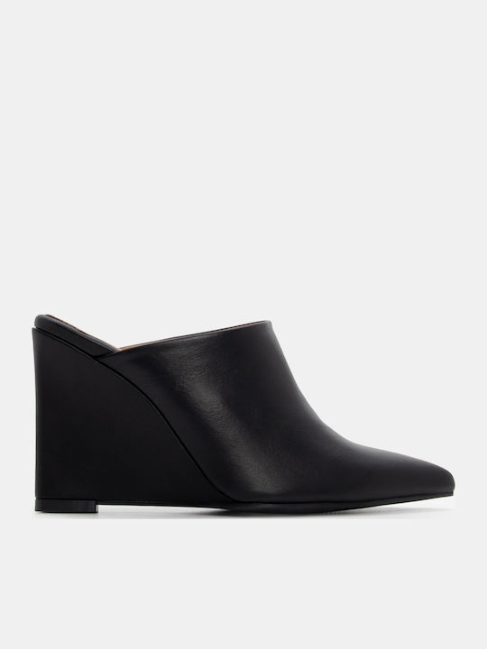 Mules mit Chunky Hoch Absatz in Schwarz Farbe
