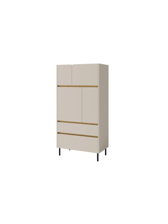 Bibliothek Fiosono 104 Beige, Eiche 80x40x165cm