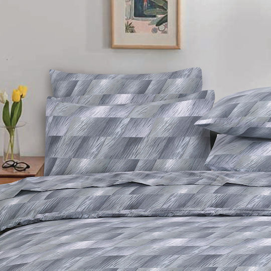 Casa Colori Illus Pillowcase Set with Envelope Cover Gray 50x70cm.