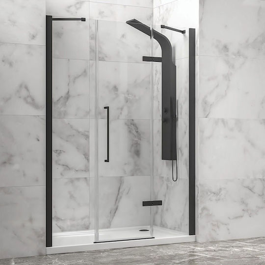 Karag Tinos Duschwand für Dusche mit Aufklappbar Tür 140x200cm Matte