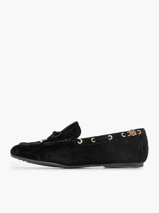 Guess Leather Women's Boat Shoes in Black Color