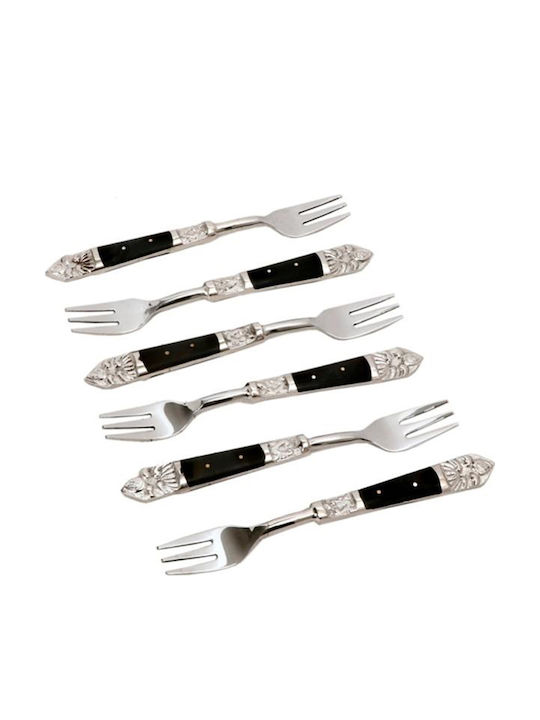 InTheBox Royal Gabel-Set Obst/Dessert Edelstahl Schwarz 15cm 6Stück