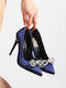 Synthetic Leather Navy Blue Heels