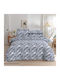 Casa Colori Сет Чаршафи Двойни с Ластик 140x200+30см. Grey Illus Сив 4бр