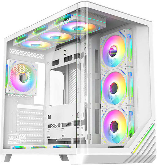 Armaggeddon AQUARON-XCURVE-GIGA10-W Gaming Full Tower Computer Case with Side Window White