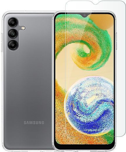 Redshield Umschlag Rückseite Silikon / Gehärtetes Glas Transparent (Galaxy A04s)