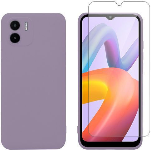 Redshield Back Cover Σιλικόνης / Tempered Glass Μωβ (Redmi A2)