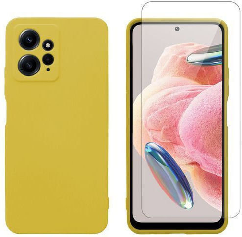 Redshield Back Cover Σιλικόνης / Tempered Glass Κίτρινο (Xiaomi Redmi Note 12)
