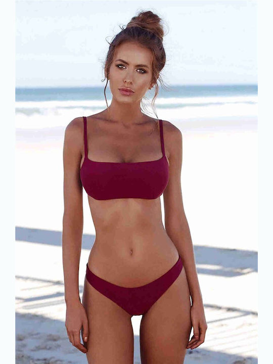 Bikini Slip Μπορντώ #