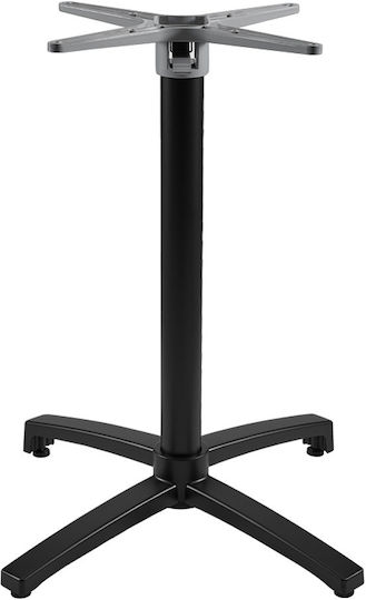 Pakketo Levo Stand De Masă Metalic Tabelul Cu Reglaj Negru 69x69x73cm