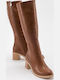 Synthetic Leather Women's Boots Brown