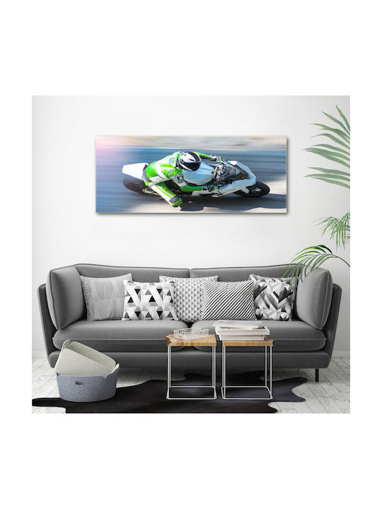 Tablou Decorativ De Perete Pânză De Înaltă Calitate Cursa De Motociclete 125x50 Cm