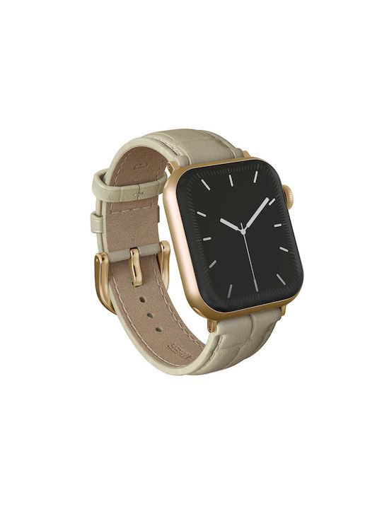 Burga Armband Leder Gold (Apple Watch 4/5/6/7/8/9/10/11 - SE (1/2/3))