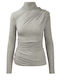 Damen Bluse Langärmelig Gray