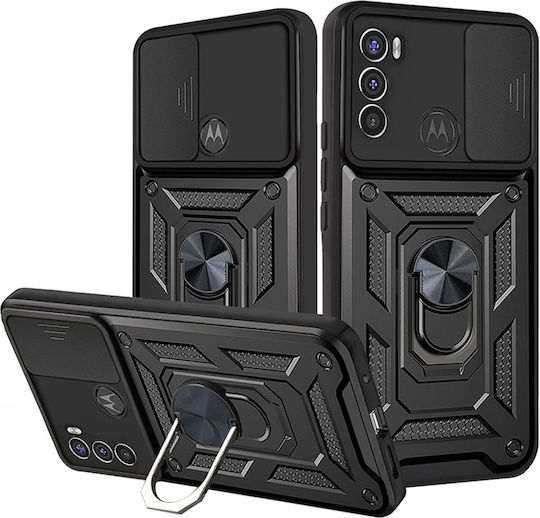 Magnetic Umschlag Rückseite Schwarz (Moto G71 5G)