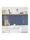 Self-adhesive 3d Blue Herringbone Tiles Stickers Kitchen 24 Pcs