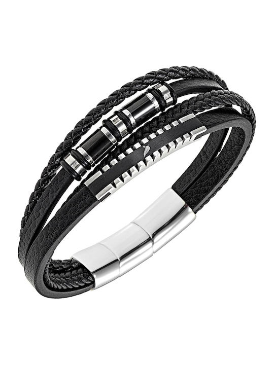 All Blacks Brățară Pentru Bărbați Din Piele 22cm