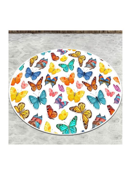 Chilai Home Rutschfest Badematte Synthetisch,Polyester/Cotton/Leather Rund Butterfly 140x140cm