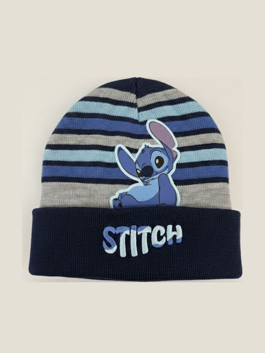 Stitch Kinder Mütze Gestrickt Blau