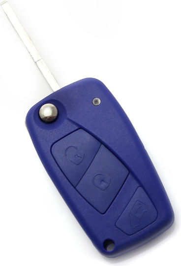 Husă Pentru Cheie Auto Tip Cuțit Fiat 3 Butoane Albastră