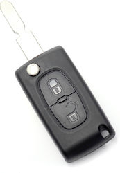 Citroen Peugeot 406 Flip Key Case 2 Buttons Ne78-sh2 Blade Battery Holder
