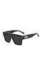 Dsquared2 Unisex Sunglasses with Black Horn-Rimmed Frame and Black Lens