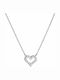 Necklace with design Heart from Silver with Zircon