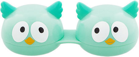 Pylones Contact Lens Case Owls Owl Chouette Vue Turquoise