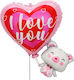 Junior Shape Μπαλόνι Καρδιά Αρκουδάκι Valentine's Day