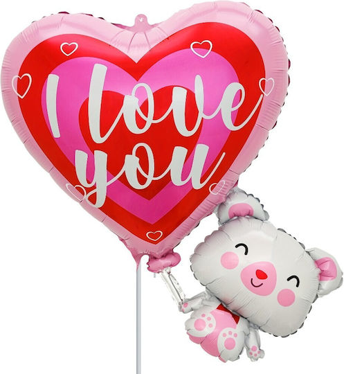Junior Shape Μπαλόνι Καρδιά Αρκουδάκι Valentine's Day