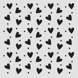 Șablon Gros Stamperia 12x12cm Family Inimioare