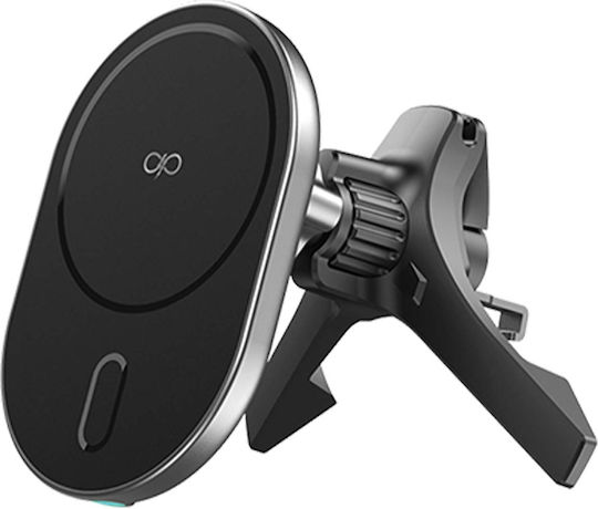 Force Power Стойка За Вентилационна Решетка За Кола 15w Безжично Зареждане Qi Черен