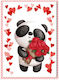 Κάρτα Αγάπης Panda Roses