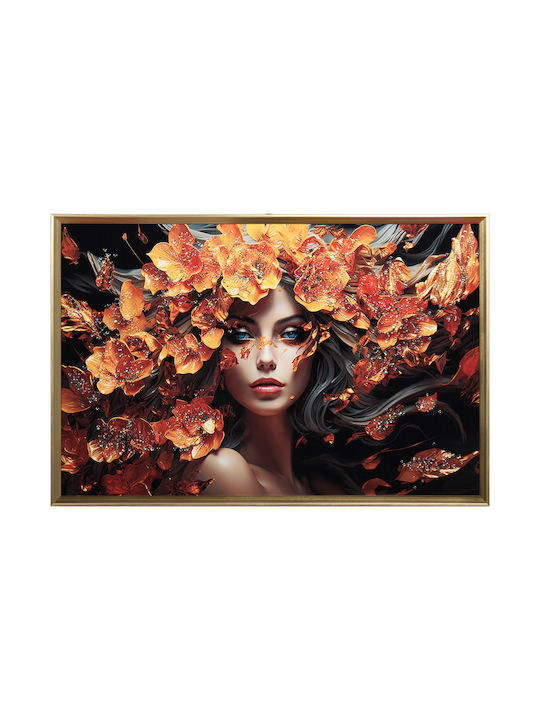 Wall Painting 90x60 With Frame Embossed Strass ...