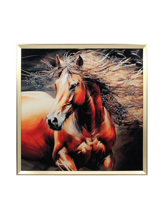 Wall Painting 60x60 With Frame Embossed Strass ...