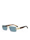 Dsquared2 Unisex Sunglasses with Gold Metallic Frame and Blue Lenses D2 0189/S 000/KU